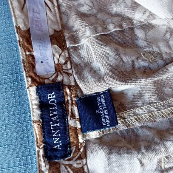 Ann Taylor Brown and White Floral Pants - Picture 2 of 9